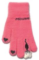 BeSNAZZY Megztos pūkuotos pirštinės 18 cm R-210-fuchsia/18 cm