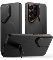 Juodas / oranžinis dėklas Samsung Galaxy S26 Ultra telefonui "Tech-Protect Kevlar Aura Magsafe"