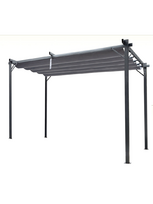 Sodo pergola 3x3m su slankiojančiu tentu