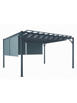 Bioklimatinė sodo pergola 3x4 m su slankiojančiu tentu ir 4 markizėmis