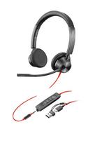 HP Poly Blackwire 3325 Stereo USB-C Ausinės su 3.5 mm jungtimi + USB-C/A adapteriu