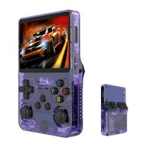 Žaidimų konsolė R36S Retro delninis vaizdo žaidimų konsolė atvirojo kodo Linux 3,5 colio IPS ekrano delninis žaidimų grotuvas 3D dviguba sistema vaikams, Violetinė