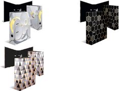 HERMA Motivordner A4 Hexagon - A4 - Halteöse - Lagerung - Karton - Schwarz - Grau - 7 cm (7016)