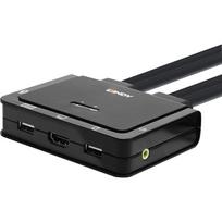Lindy 2 Port HDMI 18G, USB Type C, USB 2.0 & Audio Cable KVM Switch - KVM-/Audio-Switch - 2 x KVM/Audio - 1 lokaler Benutzer - Desktop
