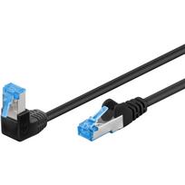 Turime | Goobay CAT 6A Patchkabel 1x 90° gewinkelt, S/FTP (PiMF), Schwarz, 1 m - Rastnase oben, LSZH halogenfrei, Kupfer (51557) | ITwork sandėlyje!