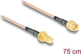 DELOCK Antennenkabel SMA Stecker zu SMA Buchse zum Einbau RG-316 75cm