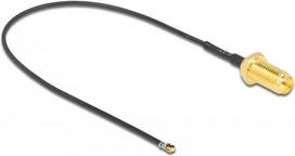 Delock - Antennenkabel - MHF 4L LK (S) bis RP-SMA (R) - 20cm - 1,37 mm - Koax - Schwarz (12656)