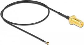 Delock - Antennenkabel - MHF 4L LK (S) bis RP-SMA (R) - 35cm - 1,37 mm - Koax - Schwarz (12658)