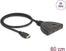 Delock - Ultra High Speed - HDMI Splitter - HDMI weiblich zu HDMI männlich - 60cm - Schwarz - unterstützt 8K 60 Hz (7680 x 4320), unterstützt 4K 144 Hz (3840 x 2160) (18649)
