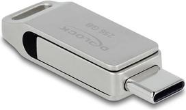 STICK HUB DELOCK USB 5Gbps USB-C + Typ-A Speicherstick 256GB - Metallgehuse
