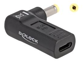 Delock - Netzteil - USB-C (W) zu Gleichstromstecker 4,8 x 1,7 mm (M) - 18.5 V - 3 A - gewinkelt - Schwarz