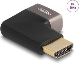 Delock HDMI Adapter Stecker zu Buchse 90° rechts gewinkelt 8K 60 Hz grau Metall (60084)