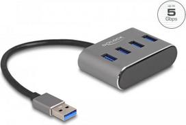 DeLOCK 63190 Schnittstellen-Hub USB 3.2 Gen 1 (3.1 Gen 1) Type-A 5000Mbit/s Schwarz (63190)