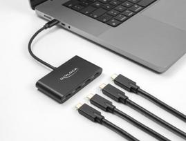 DeLOCK 64129 Schnittstellen-Hub USB 3.2 Gen 2 (3.1 Gen 2) Type-C 5000Mbit/s Schwarz (64129)