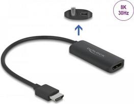DeLOCK Adapter HDMI-A Stecker zu DisplayPort Buchse 8K - 0,18 m - HDMI Typ A (Standard) - DisplayPort + Micro-USB - Männlich - Weiblich - 1.4/2.2 (64213)