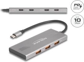DELOCK 7 Port USB Hub 10Gbps mit 4 x USB Type-C Buchse und 3 x USB Typ-A Buchse mit PD 80 W
