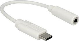 DeLOCK - Audio-Adapter - Audio/USB - USB-C (M) bis Stereo Mini-Klinkenstecker (W) - 14cm - weiß (65913)