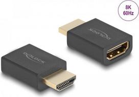 Delock - Highspeed - HDMI-Adapter mit Ethernet - HDMI männlich zu HDMI weiblich - Schwarz - unterstützt 8K 60 Hz (7680 x 4320), Ethernet-Support (66460)