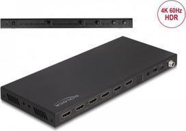 Delock HDMI Matrix Switch 4 x HDMI in zu 2 x HDMI out 4K 60 Hz mit Audio Extraktor (66454)
