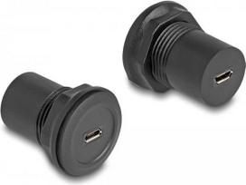 Delock USB 2.0 Typ Micro-B zu USB 2.0 Typ Micro-B Einbaubuchse schwarz (66743)