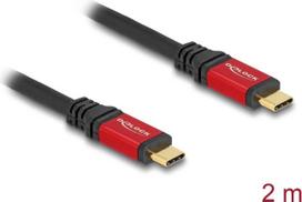 DeLOCK USB 2.0 Kabel USB Type-C Stecker zu Stecker PD 3.1 240 W E-Marker 2 m rot Metall (80051)