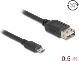 Delock USB 2.0 Kabel EASY Typ Micro-B Stecker zu Typ-A Buchse 0.5 - Kabel - Digital/Daten (81517)