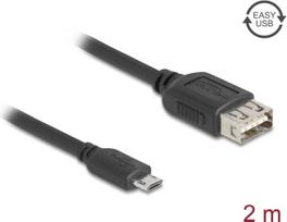 Delock USB 2.0 Kabel EASY Typ Micro-B Stecker zu Typ-A Buchse 2 - Kabel - Digital/Daten (81519)