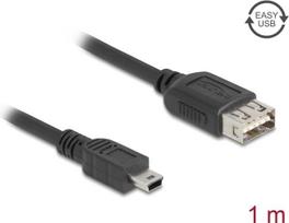 Delock USB 2.0 Kabel Typ Mini-B Stecker zu EASY Typ-A Buchse 1 m - Kabel - Digital/Daten (81524)