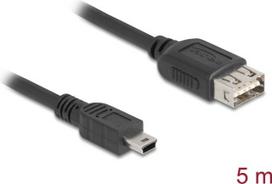 Delock USB 2.0 Kabel Typ Mini-B Stecker zu EASY Typ-A Buchse 5 m - Kabel - Digital/Daten (81527)