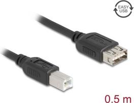 Delock USB 2.0 Kabel Typ-B Stecker zu EASY Typ-A Buchse 0.5 m - Kabel - Digital/Daten (81529)