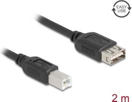 Delock USB 2.0 Kabel Typ-B Stecker zu EASY Typ-A Buchse 2 m - Kabel - Digital/Daten (81531)