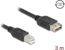 Delock USB 2.0 Kabel Typ-B Stecker zu EASY Typ-A Buchse 3 m - Kabel - Digital/Daten (81532)