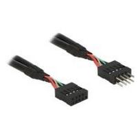 DeLOCK USB2.0 Pin Header - Internes USB-Kabel - 10-poliger USB-Header (M) - 10-poliger USB-Header (W) - 50cm (USB/USB2.0) - Schwarz (83874)
