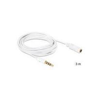 DeLOCK - Audiokabel - Mini-Phone Stereo 3,5 mm (M) - bis - Mini-Phone Stereo 3,5 mm (W) - 3,0m - weiß - für Apple iPhone 4 (84483)