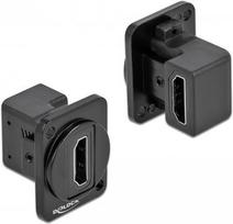 DeLOCK D-Type Module HDMI-A 90° angled female to female - Modulares Faceplate-Snap-In - an Schalttafel montierbar - HDMI - Schwarz