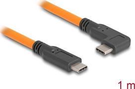 DELOCK USB 5Gbps Kabel USB Type-C Stecker zu USB Type-C Stecker 90 gewinkelt fur Tethered Shooting 1m orange