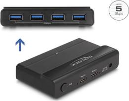 DELOCK USB 5Gbps Switch 4 x Gert und 2 x Host
