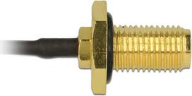 DELOCK Antennenkabel SMA Buchse zum Einbau > MHF /U.FL-LP-068 kompatibler Stecker 100mm 1.13 Gewindelnge 10mm spritzwassergescht
