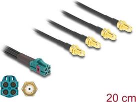 Delock Kabel Mini FAKRA Z Buchse quad zu 4 x SMA Buchse A-Typ (90127)