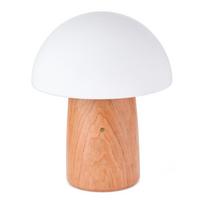 Natūralios spalvos pritemdomas stalinis šviestuvas su stikliniu gaubtu (aukštis 32 cm) Alice - Gingko