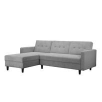 Iš kordinio velveto sulankstoma kampinė sofa šviesiai pilkos spalvos Hartford – Støraa