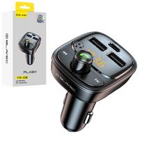 Blavec Transmiter FM Flash TR-06 MP3, Bluetooth – 2xUSB + Typ C – PD 30W (TFMFTR06-B) juodos spalvos