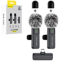 Blavec Mikrofon belaidis mikrofonas x 2 MK-01 ClipGo Typ C (LMMK01-B) juodos spalvos