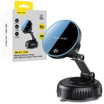 Blavec automibilinis laikiklis su belaidžiu įkrovimu BHC-02 Qi2.2 25W (BHC02-QI2PMWIB) juodos spalvos