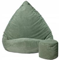Sėdmaišis su pufu Mega Dot Velour XL, 90x120 cm, mėtų spalvos