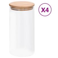 Stikliniai indai su kamštiniais dangteliais, 4vnt., 1200ml