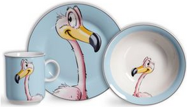 Ritzenhoff & Breker Geschirr-Set HAPPY ZOO FLO, 3-teilig aus Porzellan, spülmaschinengeeignet, im Geschenkkarton, - 1 Stück (413342)