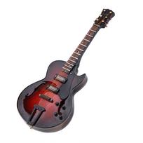 Klasikinė miniatiūrinė gitaros replika su stovu ir dėklu, instrumento modelio papuošalai, Kalėdinė dovana 14cm