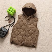 Autumn and winter new light and thin hooded casual short down vest vest vest bottom vest inner vest warm jacket M