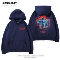 Stranger Things gobtuvai Paltai Mada Žieminiai drabužiai Madingi per dideli Y2k bliuzonai su gobtuvu ilgomis rankovėmis Vyriški megztiniai gatvės stiliaus drabužiai 4XL